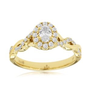 YELLOW GOLD DIAMOND ENGAGEMENT RING C9080D