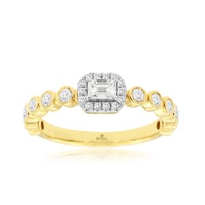 YELLOW GOLD DIAMOND ENGAGEMENT RING H2851D