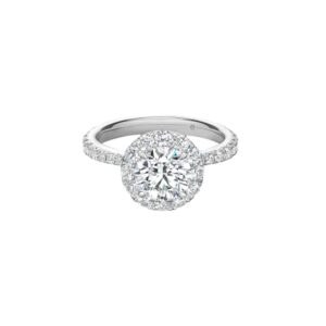 HEARTS ON FIRE VELA HALO RING WITH DIAMOND BAND UU2641PTHV20506500