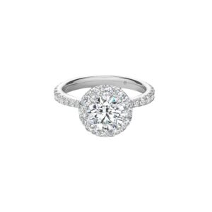 HEARTS ON FIRE VELA HALO RING WITH DIAMOND BAND UU2641PTIV20706500