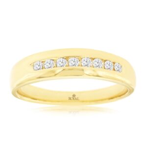 YELLOW GOLD DIAMOND WEDDING BAND 3344