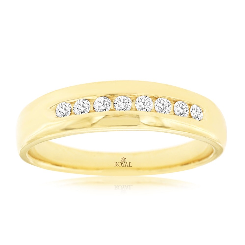 YELLOW GOLD DIAMOND WEDDING BAND 3344
