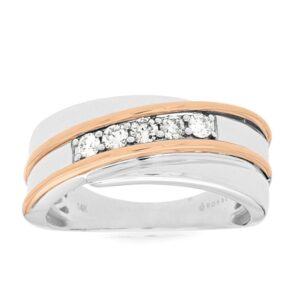 WHITE & ROSE GOLD DIAMOND RING WC7302D