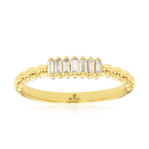 YELLOW GOLD DIAMOND WEDDING BAND C9387D