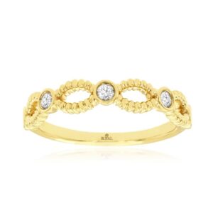 YELLOW GOLD DIAMOND WEDDING BAND H3182D