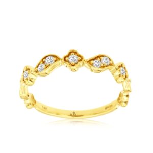 YELLOW GOLD DIAMOND WEDDING BAND H1374D