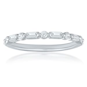 14K WHITE GOLD DIAMOND BAND W900081