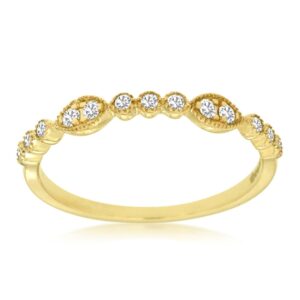 YELLOW GOLD DIAMOND WEDDING BAND C8434D