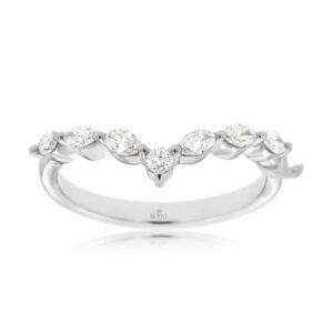 WHITE GOLD DIAMOND V RING WH2992D