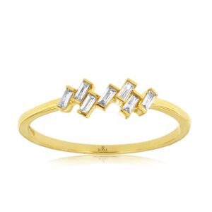 YELLOW GOLD DIAMOND WEDDING BAND H1279D