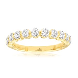 YELLOW GOLD DIAMOND WEDDING BAND H1336D