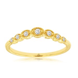 YELLOW GOLD DIAMOND WEDDING BAND H1090D