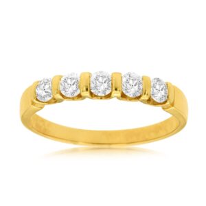 YELLOW GOLD DIAMOND WEDDING BAND 3678