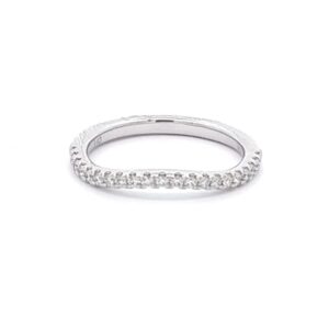 14K WHITE GOLD CURVED DIAMOND BAND WB9752