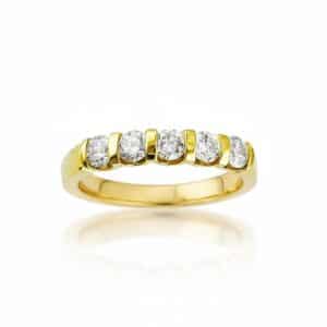 YELLOW GOLD DIAMOND WEDDING BAND 3679