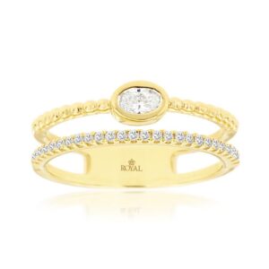 YELLOW GOLD DIAMOND WEDDING BAND H2418D