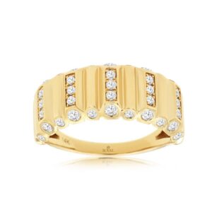 YELLOW GOLD DIAMOND WEDDING BAND H3033D