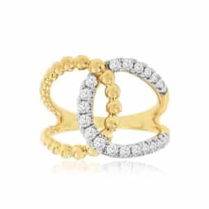 YELLOW & WHITE GOLD DIAMOND RING H2884D