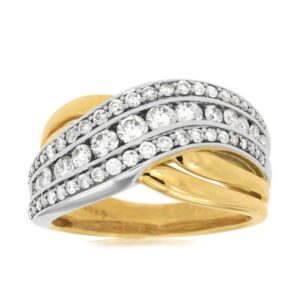 YELLOW & WHITE GOLD DIAMOND RING C7283D