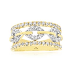 YELLOW GOLD DIAMOND WEDDING BAND H2551D