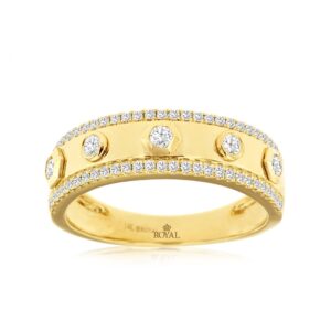 YELLOW GOLD DIAMOND WEDDING BAND H1409D