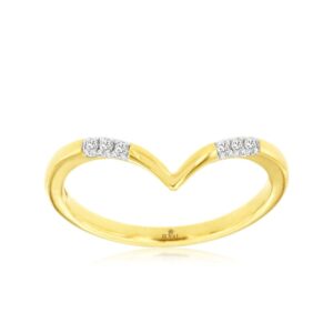YELLOW GOLD DIAMOND CONTOUR RING H1373D