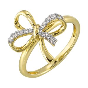 YELLOW GOLD BOW TIE DIAMOND RING RG15501-4YC