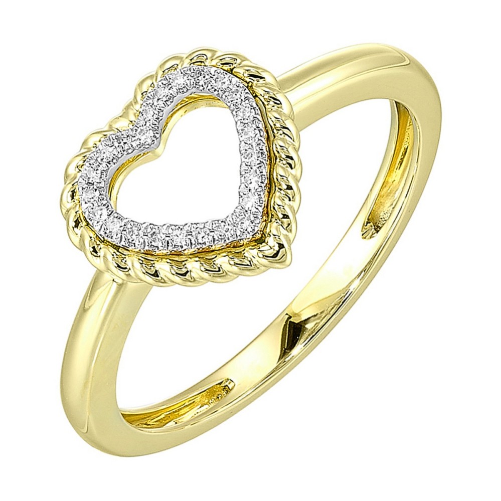 YELLOW GOLD DIAMOND HEART RING RG15165-4YB