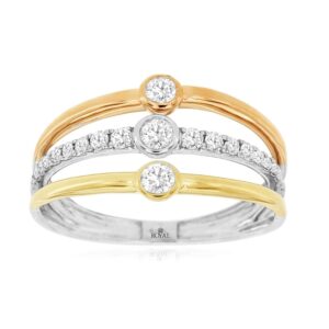WHITE, ROSE, & YELLOW DIAMOND RING WC9390D