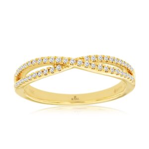YELLOW GOLD DIAMOND CRISS-CROSS BAND C9284D