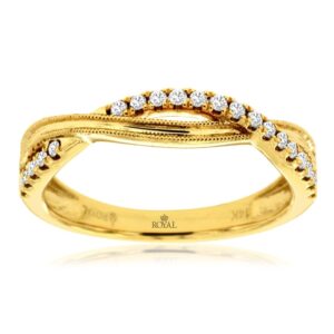 YELLOW GOLD DIAMOND WEDDING BAND C9850D