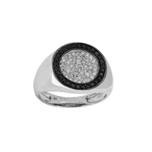WHITE GOLD DIAMOND & BLACK DIAMOND RING WC4555B