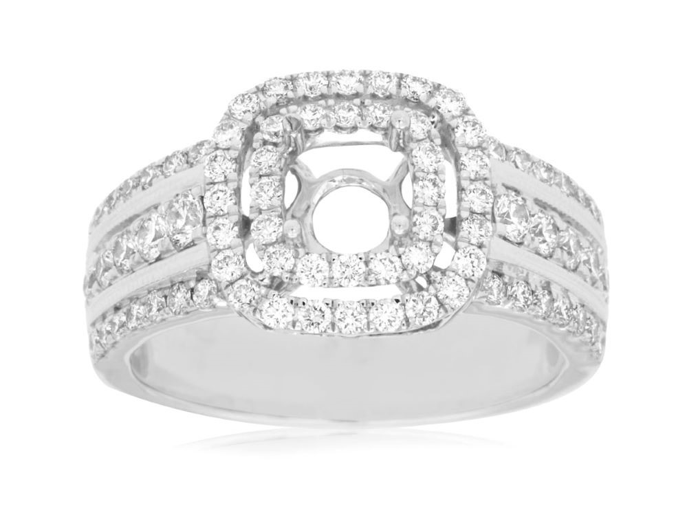 WHITE GOLD SEMI-MOUNT WEDDING SET WC7688S