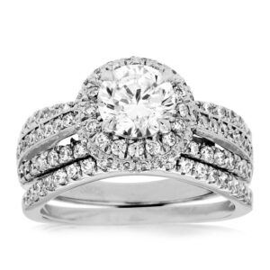 WHITE GOLD DIAMOND SEMI-MOUNT WEDDING SET WC7622S