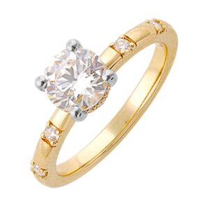 14K YELLOW GOLD HIDDEN HALO SEMI-MOUNT W3991RN100SM-4Y89