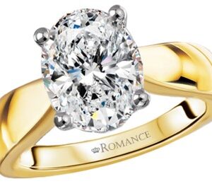 14K WHITE AND YELLOW GOLD SOLITAIRE SEMI MOUNT 160235-OV200Y