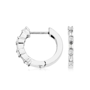WHITE GOLD DIAMOND HOOP EARRINGS WH2018D