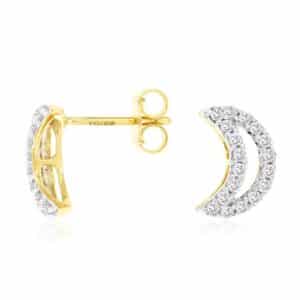 YELLOW GOLD DIAMOND EARRINGS H2538D