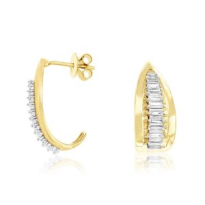 YELLOW GOLD DIAMOND EARRINGS H3155D