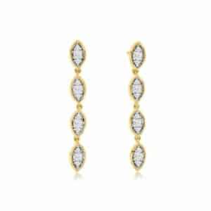 YELLOW GOLD DIAMOND EARRINGS H2804D