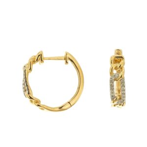 YELLOW GOLD DIAMOND HOOP EARRINGS H3449D