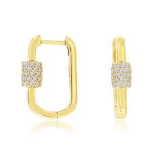 YELLOW GOLD DIAMOND HOOP EARRINGS H3005D