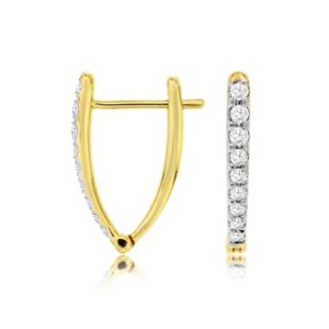 YELLOW GOLD DIAMOND HOOP EARRINGS C8066D