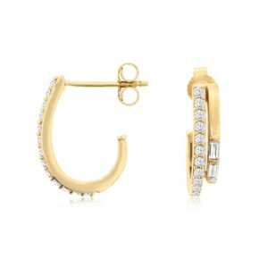 YELLOW GOLD DIAMOND EARRINGS H3560D