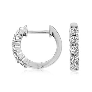 WHITE GOLD DIAMOND HOOP EARRINGS WC8030D
