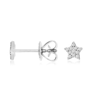 WHITE GOLD DIAMOND STAR EARRINGS WH1880D