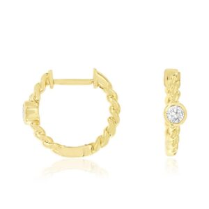 YELLOW GOLD DIAMOND EARRINGS H2975D