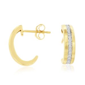 YELLOW GOLD DIAMOND EARRINGS H3115D