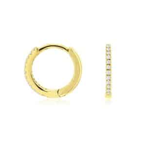 YELLOW GOLD DIAMOND HOOP EARRINGS C9539D