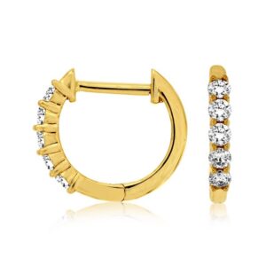 YELLOW GOLD DIAMOND HOOP EARRINGS C8029D